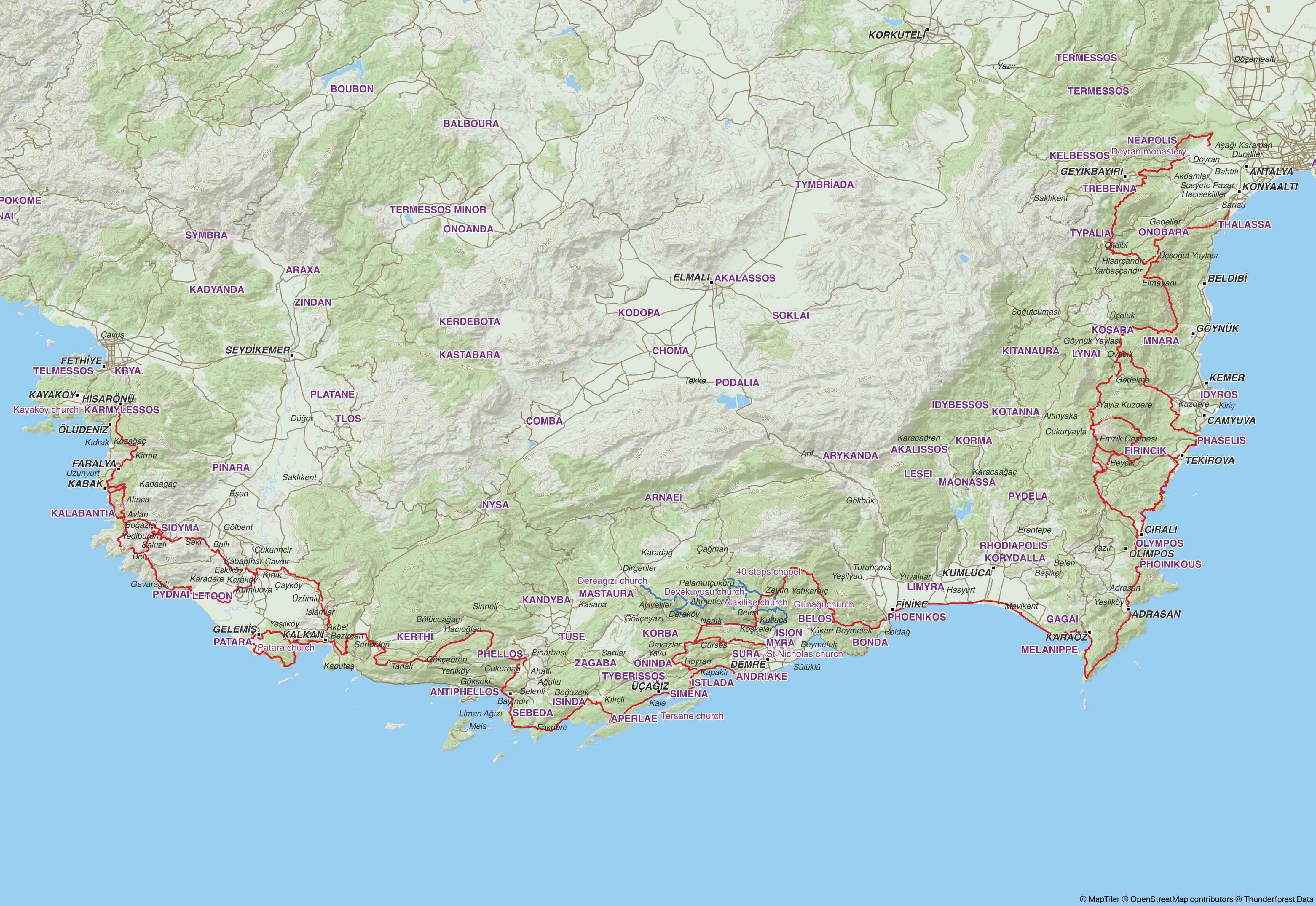 Lycian Way Map